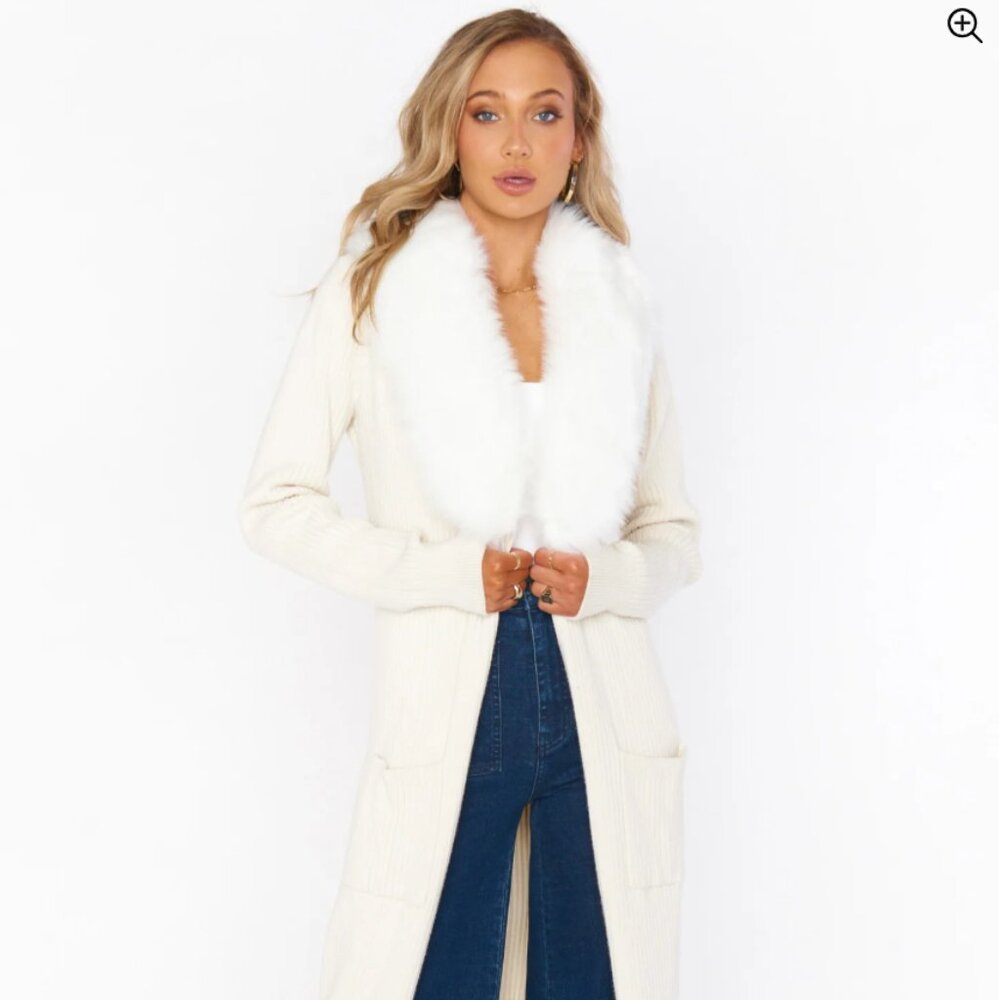 Show Me Your Mumu Lombardi Faux Fur Long Cardigan